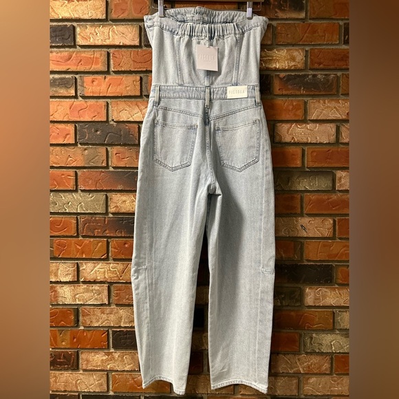 🆕 Anthropologie Pistola Daphne Strapless Denim High Rise Barrel Leg Jumpsuit - Picture 11 of 16